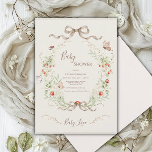 Invitation Lilas blancs Ruban fantaisiste vintage Baby Shower