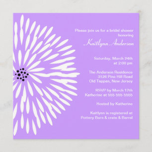 Invitation lilas de Fête de la mariée de ressort