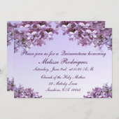 Invitation lilas de Quinceanera (Devant / Derrière)