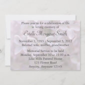 Invitation lilas d'enterrement de cérémonie (Dos)