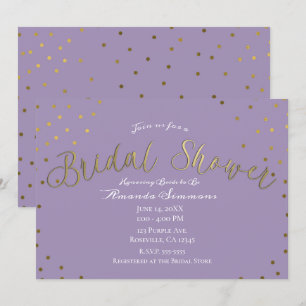 Invitation Lilas doré et violet Mariage Moderne Glamour