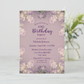 Invitation Lilas Élégant 60e Anniversaire (Debout devant)