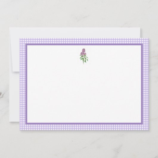 Invitation Lilas et Gingham (Devant)