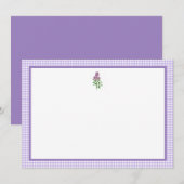 Invitation Lilas et Gingham (Devant / Derrière)