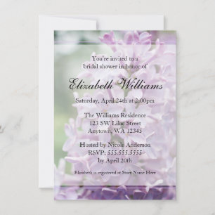 Invitation Lilas Fleurs Baby Shower Mariage