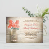 Invitation lilas in mason jar fête de fiançailles rustiques i (Debout devant)