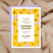 Invitation Lilas Jaune Ensoleillé Fleurs Groovy Bohème Enterr