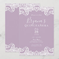Lilas Mauve & Blanc Dentelle Élégante Quinceañera