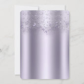 Invitation Lilas Papillon scintillant Baptême de mariage papi (Dos)