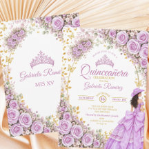 Lilas Roses Violettes Papillon Doré Quinceañera