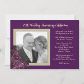 Invitation Lilas violet foncé Photo Mariage Anniversaire Evén (Devant)