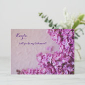 Invitation Lilas violet frais sur texture (Debout devant)
