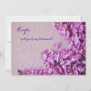 Invitation Lilas violet frais sur texture