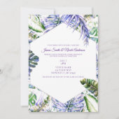 Invitation Lilas violet pour les feuilles de palmier tropical (Devant)
