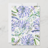 Invitation Lilas violet pour les feuilles de palmier tropical (Dos)