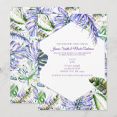 Invitation Lilas violet pour les feuilles de palmier tropical (Devant / Derrière)