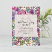 Invitation Lilas violet rose floral aquarelle fête des mères (Debout devant)