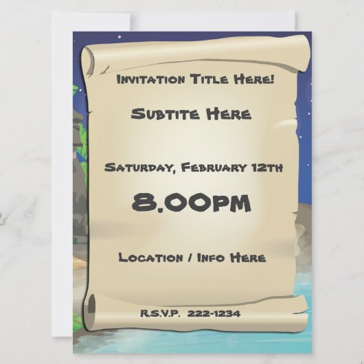 Invitation L'île de Pâques (Dos)