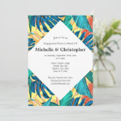 Invitation L'île d'été des feuilles tropicaux, l'aloha, citro (Debout devant)