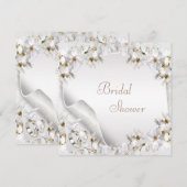 Invitation Liliers blancs, colombes et bandes Mariages Fête d (Devant / Derrière)