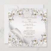 Invitation Liliers blancs, colombes et bandes Mariages Fête d (Dos)