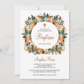 Invitation Lilies & Baptême Floral Orange (Devant)