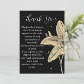 Invitation Lilies Black Floral Funeral Merci de la mort (Debout devant)