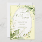 Invitation Lilies blanches de la vallée Jaune Mariage  (Devant)