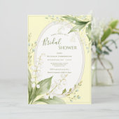 Invitation Lilies blanches de la vallée Jaune Mariage  (Debout devant)