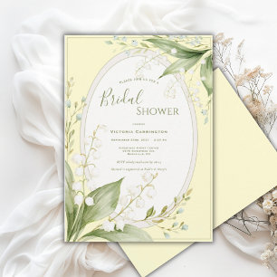Invitation Lilies blanches de la vallée Jaune Mariage
