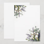 Invitation Lilies Calla et Lavande (Devant / Derrière)