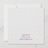 Invitation Lilies calla violets Damassé blanc Après mariage (Dos)