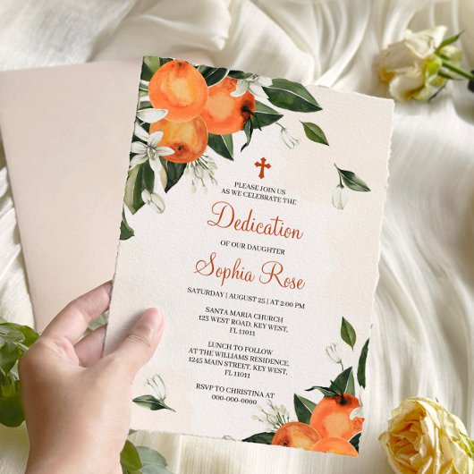 Invitation Lilies & Dédication Florale Orange