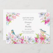 Invitation Lilies mariage aquarelle Enregistrer la date Invit (Devant / Derrière)
