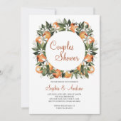 Invitation Lilies & Orange Floral Couples Douche (Devant)