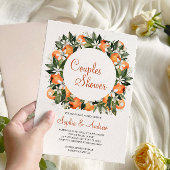 Invitation Lilies & Orange Floral Couples Douche