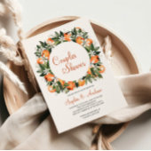 Invitation Lilies & Orange Floral Couples Douche