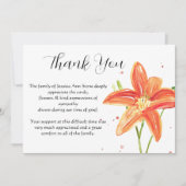 Invitation Lilies Orange Floral funérailles Merci de la mort (Devant)