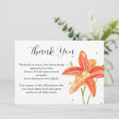 Invitation Lilies Orange Floral funérailles Merci de la mort (Debout devant)