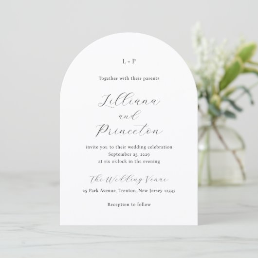 Invitation Lilliana Elegant Mariage moderne (Debout devant)