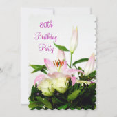 Invitation Lillies et anniversaire de bouquet de roses (Devant)