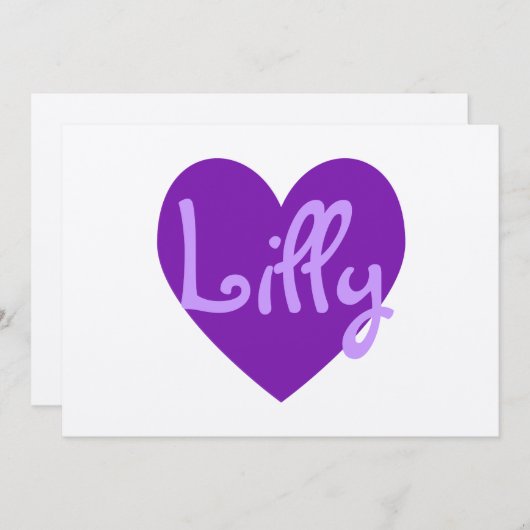 Invitation Lilly en violet (Devant / Derrière)
