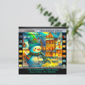 Invitation Lilly Snowman mignonne fête de Noël annuelle (Debout devant)