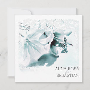 Invitation *~* Lily AR12 QR PHOTO RSVP Mariage floral orné