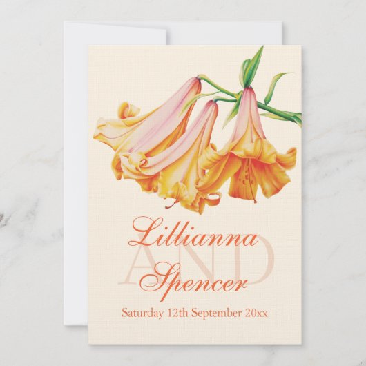 Invitation Lily bell art mariage fleur mariage inviter (Devant)
