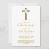 Invitation Lily Cross Celebration of Life Funeral (Devant)