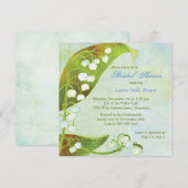 Invitation Lily de la Fête des mariées florale verte de la va (Devant / Derrière)