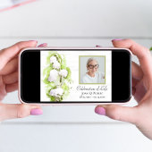 Invitation Lily de la Vallée Aquarelle Célébration de la Vie