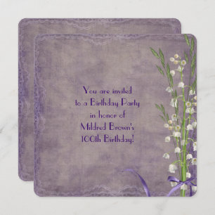 Invitation Lily de la Vallée fête d'anniversaire