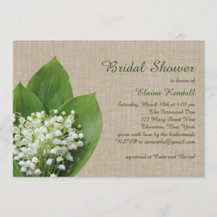 Invitation Lily de la vallée Fête des mariées burlap